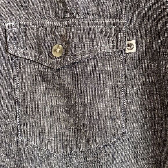TIMBERLAND Men’s 100% Cotton Denim Like Shirt Size M - Picture 3 of 5